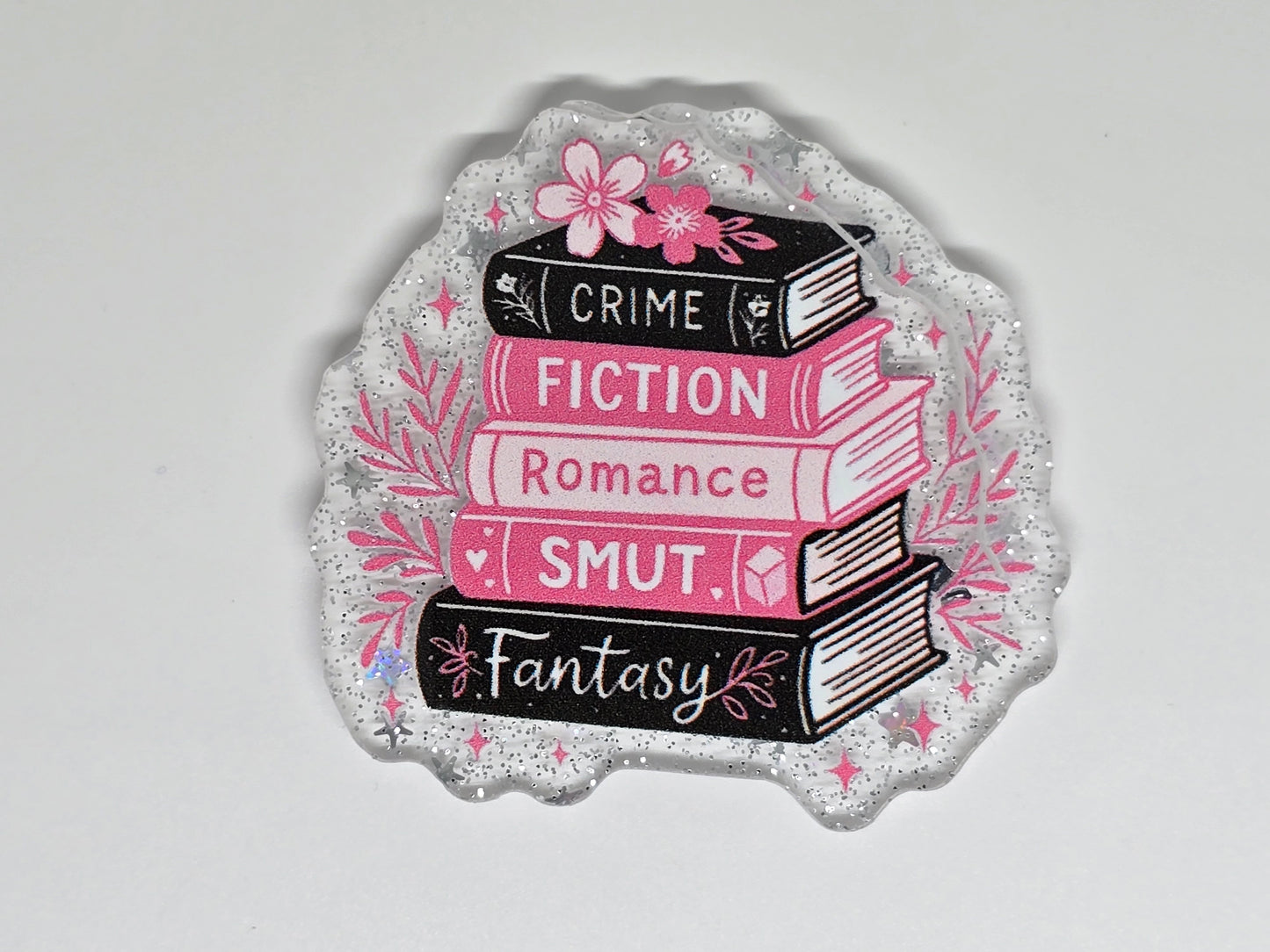 Acrylic Glitter Flatback-Book Stack