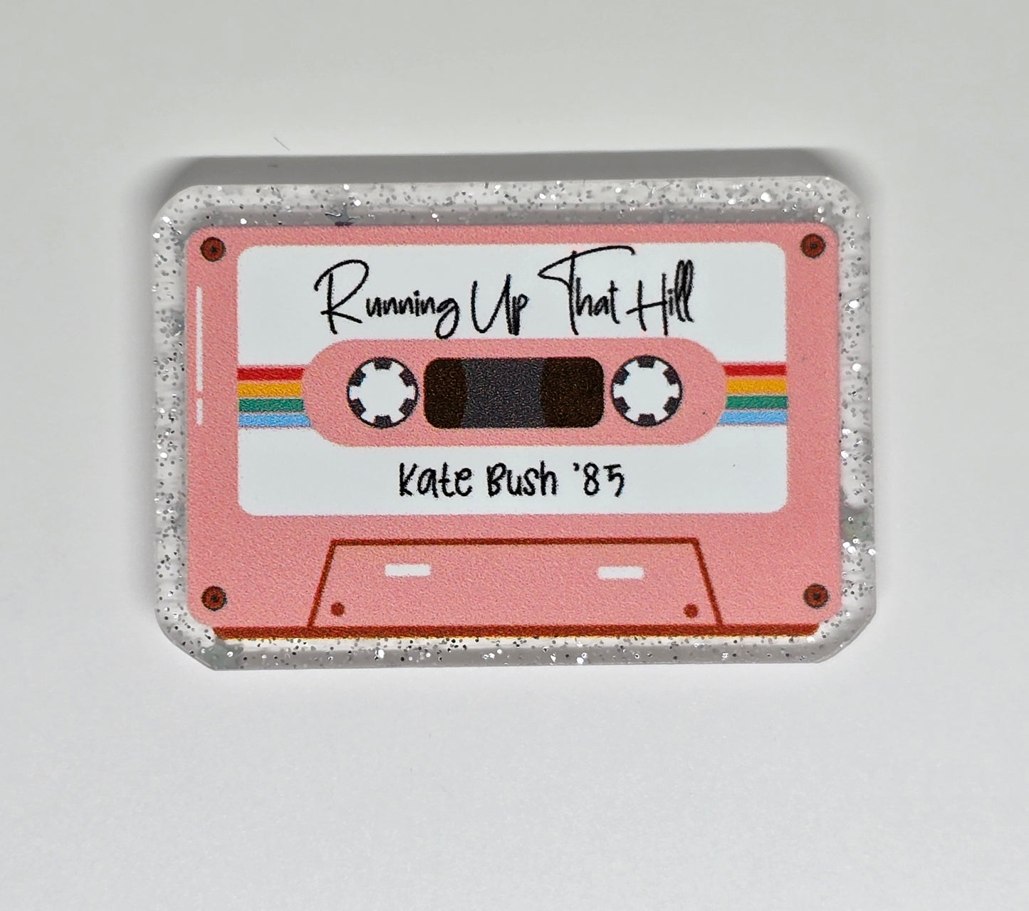 Acrylic Glitter Flatback- Running Up That Hill Kate Bush '85