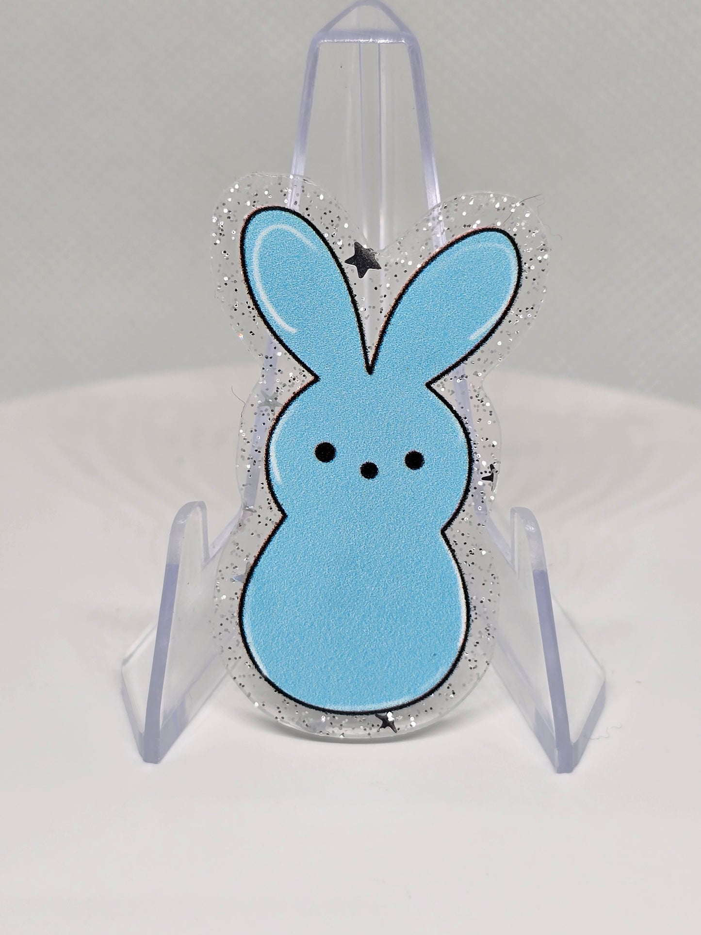 Acrylic Glitter Flatback- Blue Peep