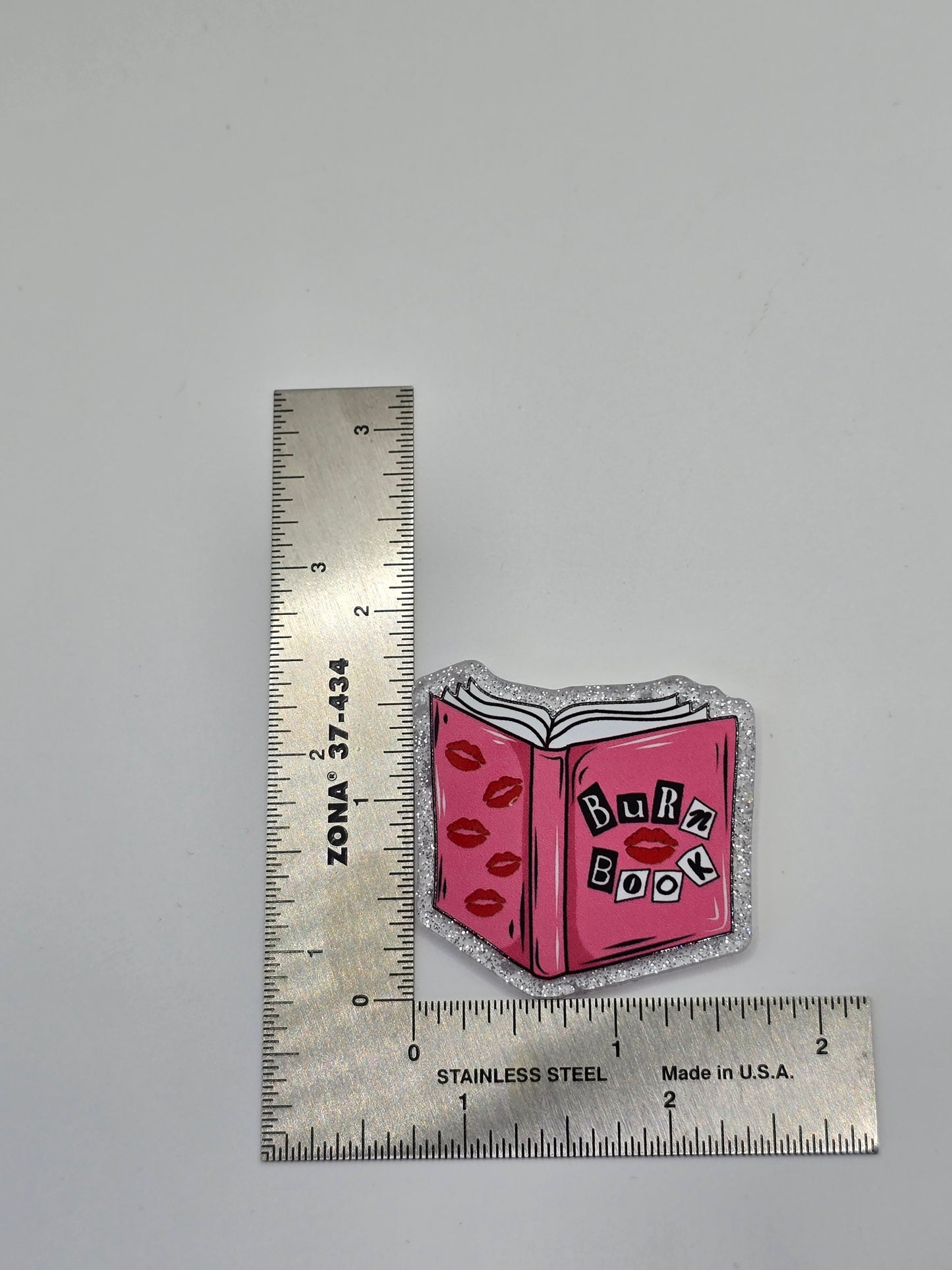 Acrylic Glitter Flatbacks- Burn Book