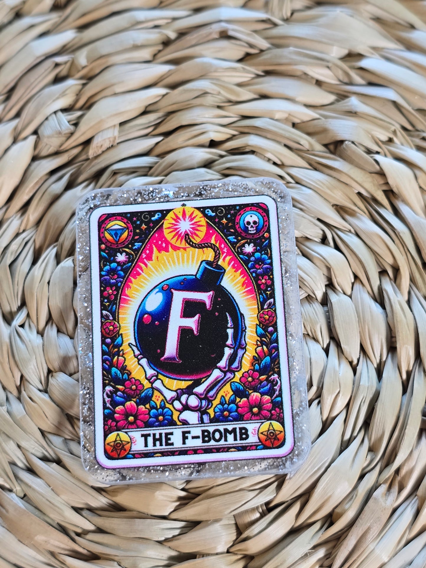 Acrylic Glitter Flatbacks- The F Bomb