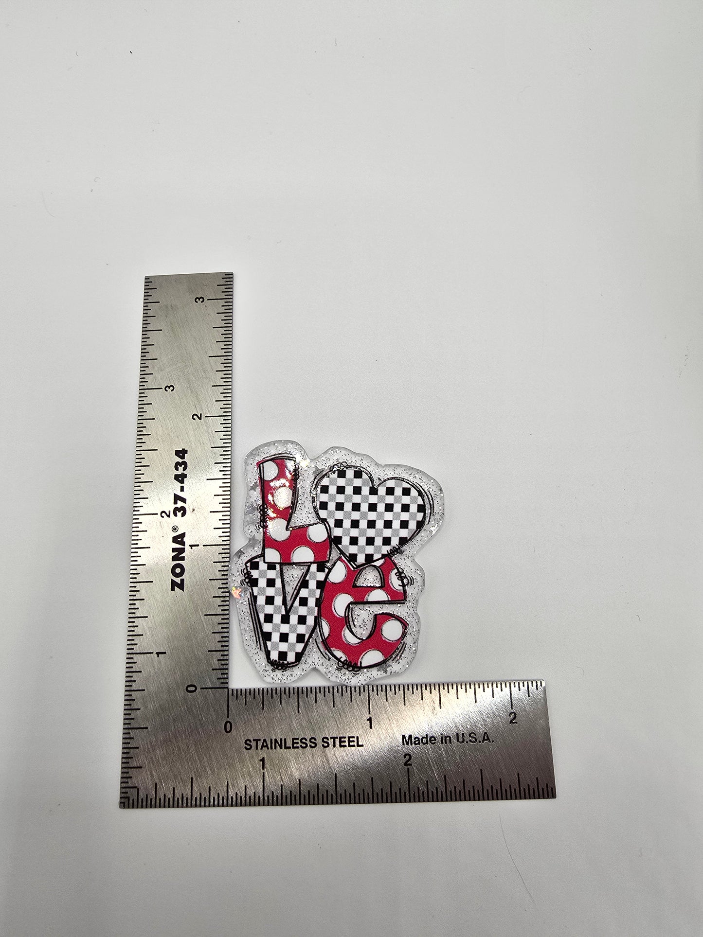 Acrylic Glitter Flatbacks- Valentine’s Love Stack