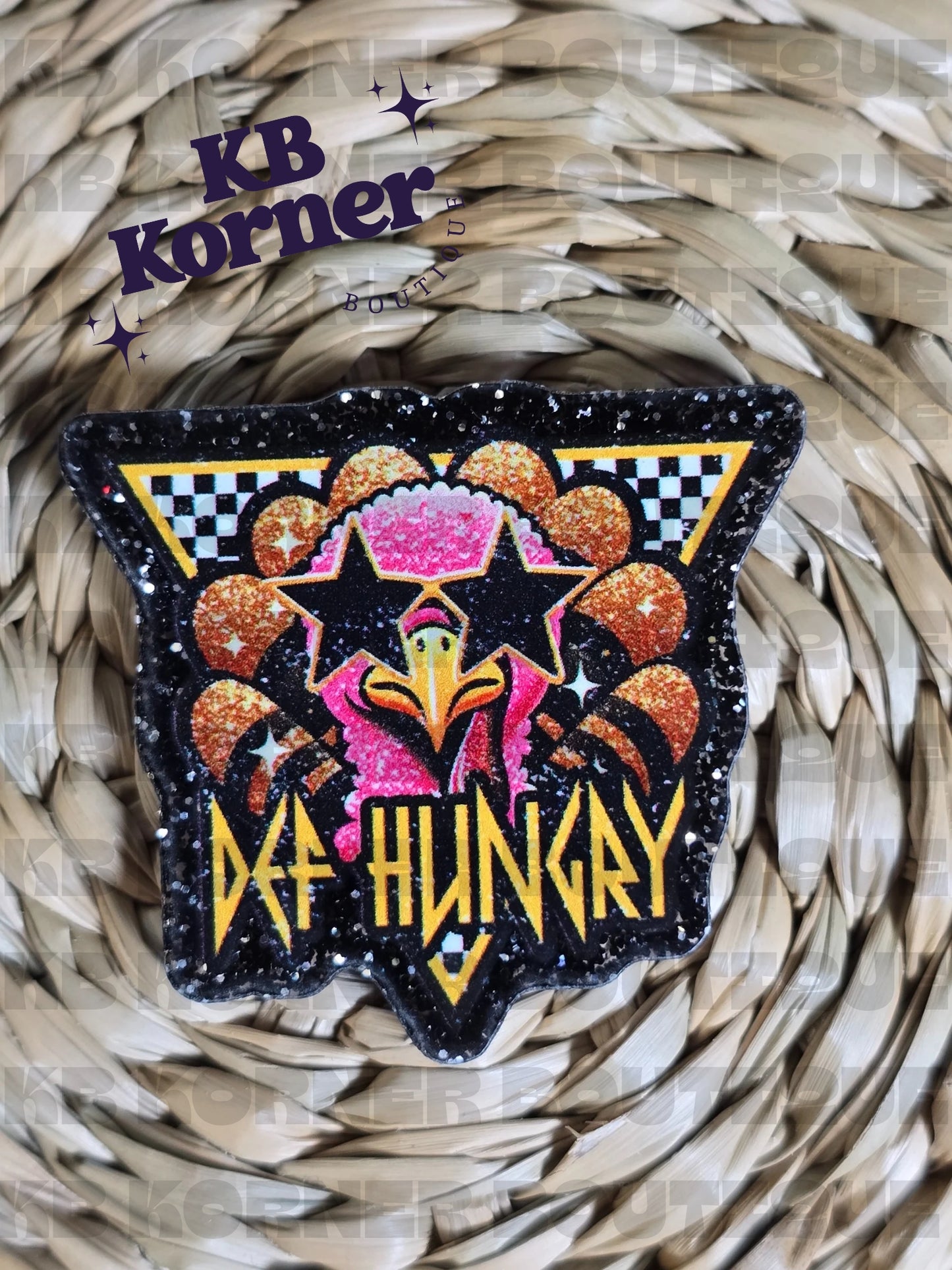 Acrylic Glitter Flatbacks - Def Hungry Turkey