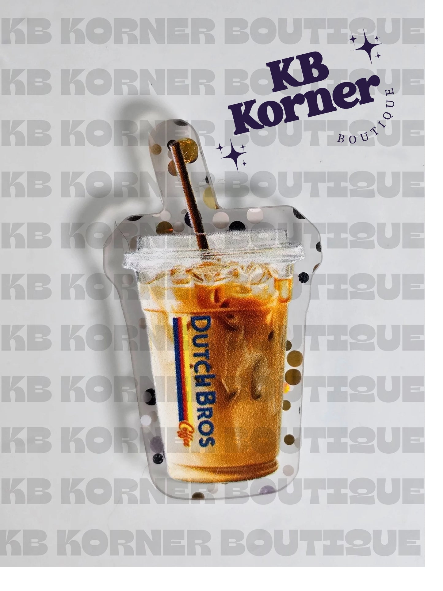 Acrylic Glitter Flatbacks - Dutch Bros