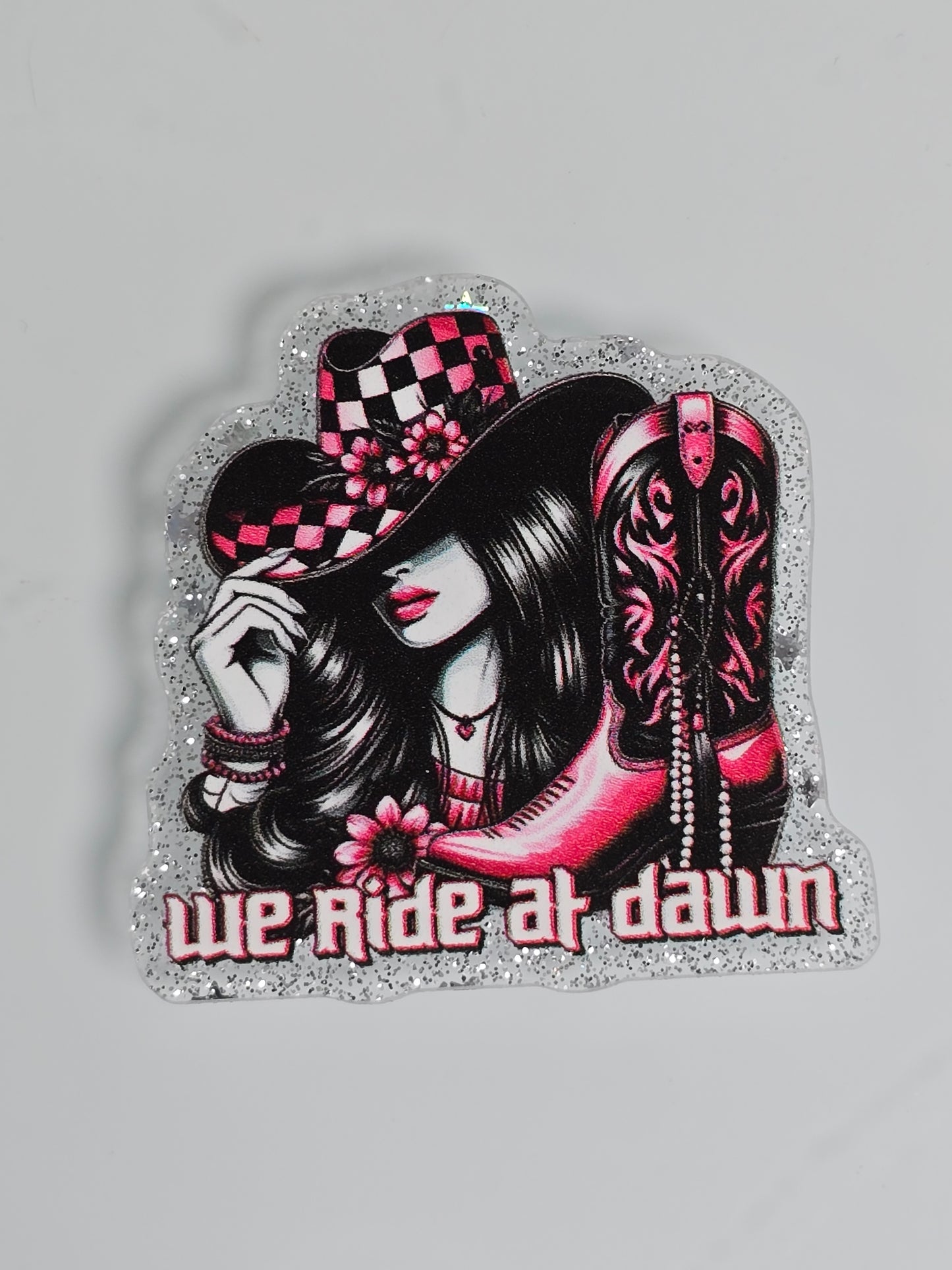 Acrylic Glitter Flatbacks- We Ride At Dawn