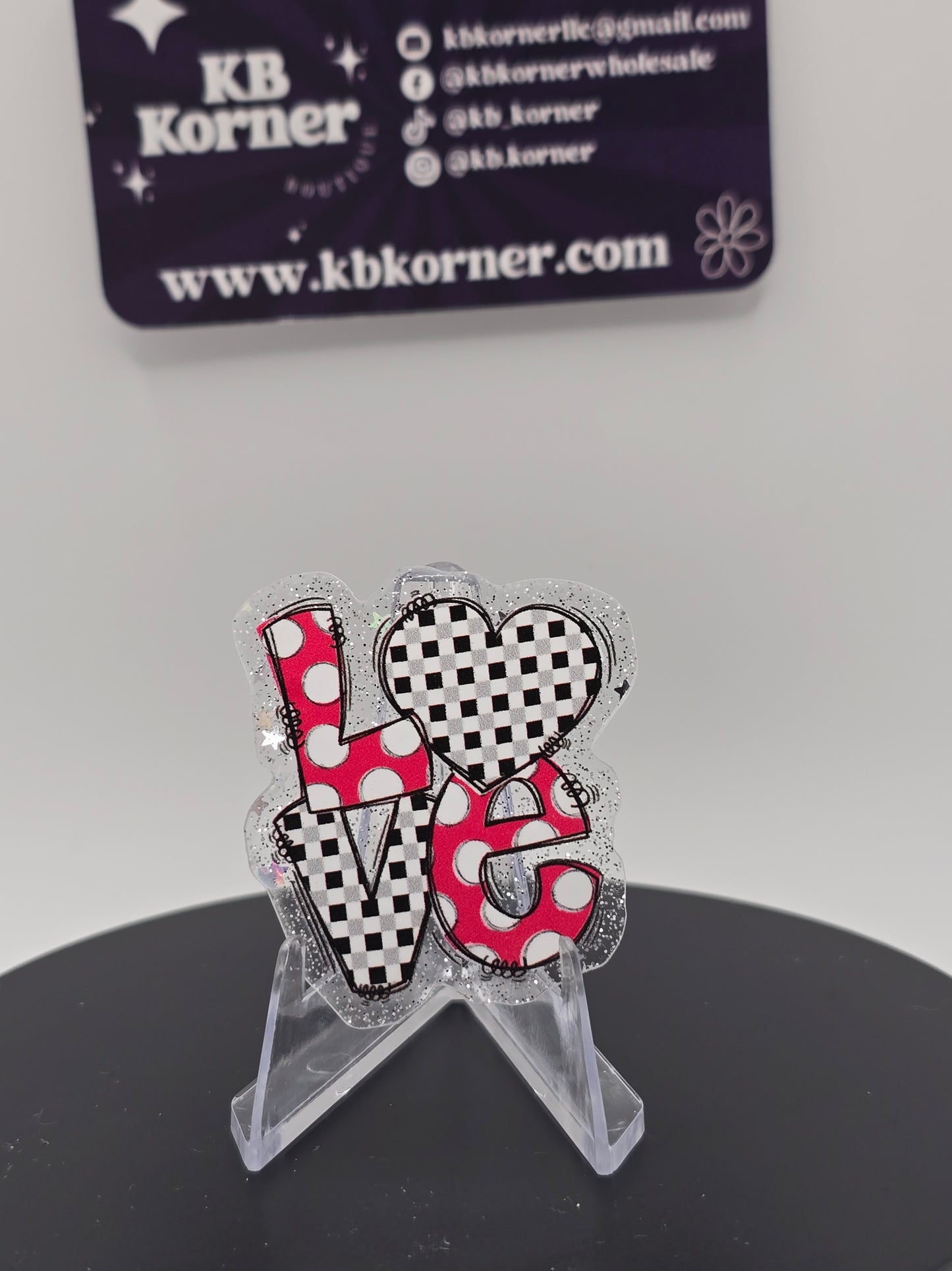 Acrylic Glitter Flatbacks- Valentine’s Love Stack