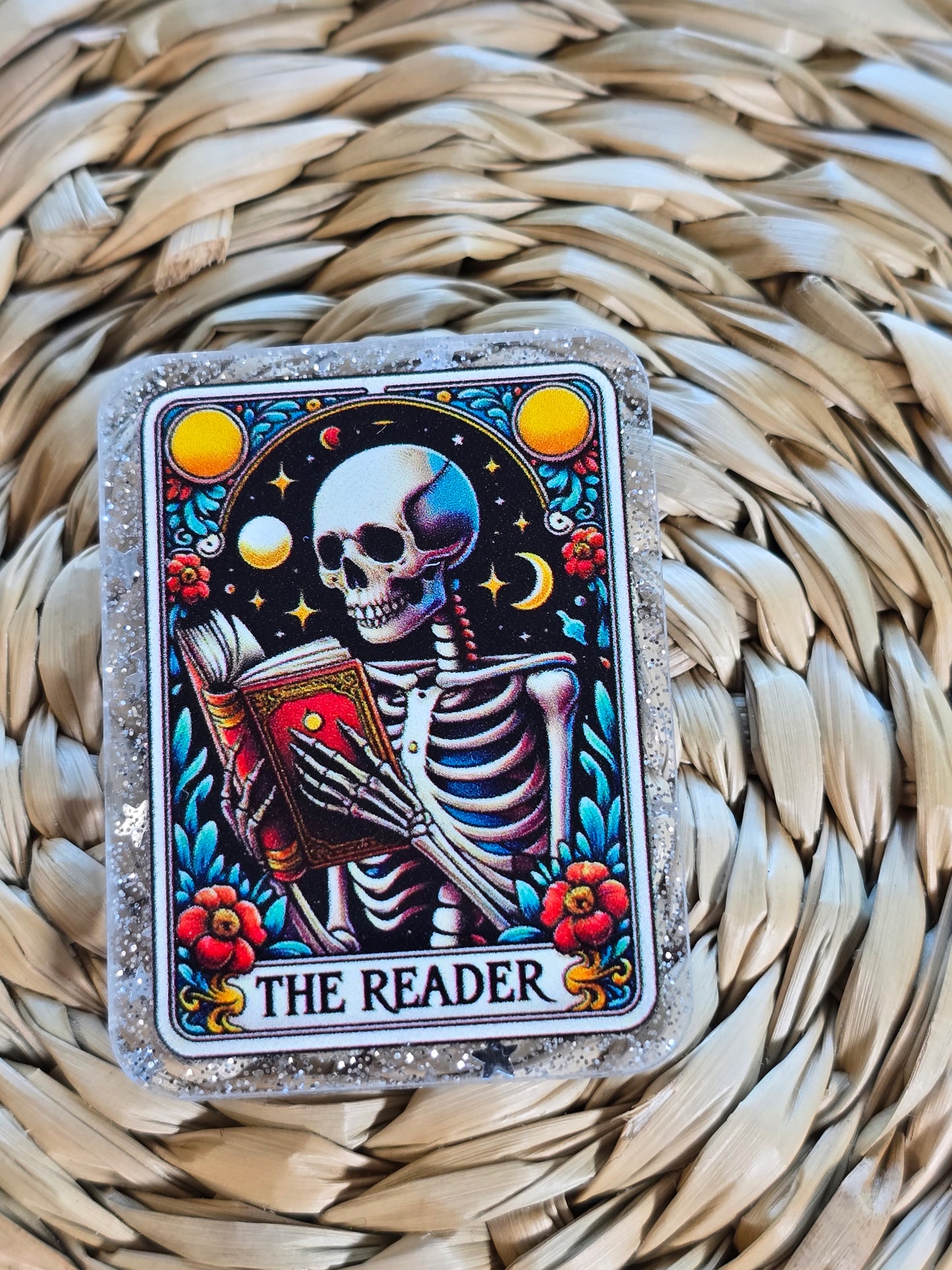 Acrylic Glitter Flatbacks- The Reader