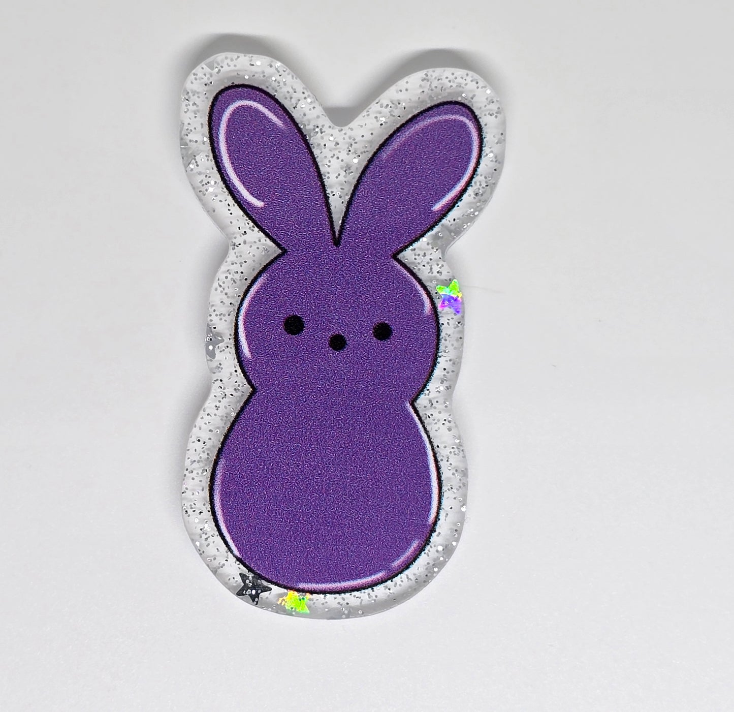 Acrylic Glitter Flatback- Purple Peep