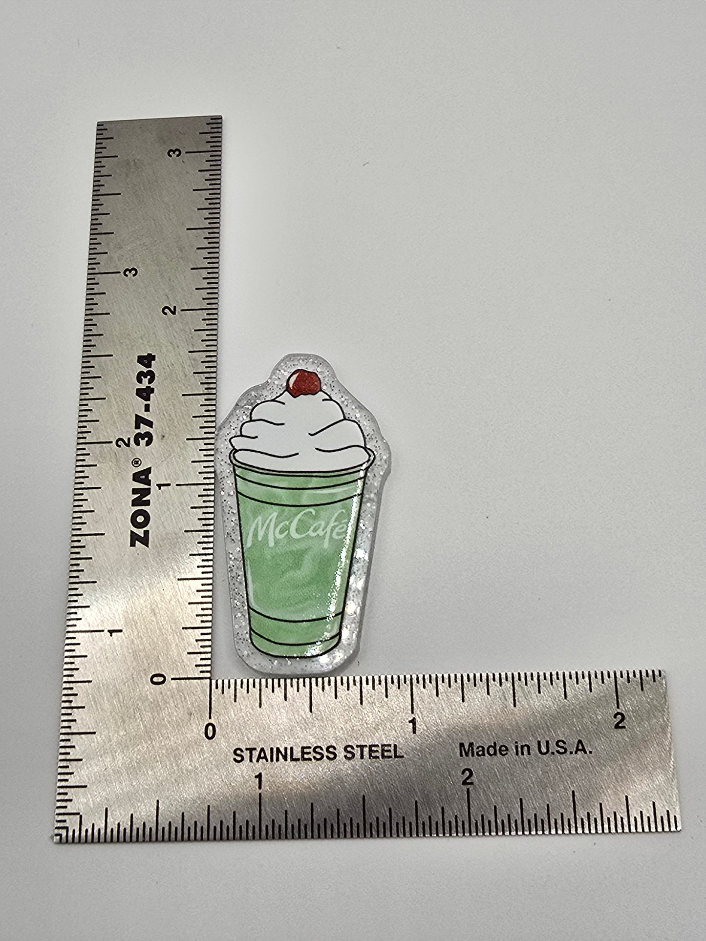Acrylic Glitter Flatbacks- St. Patrick's Day Shamrock Shake