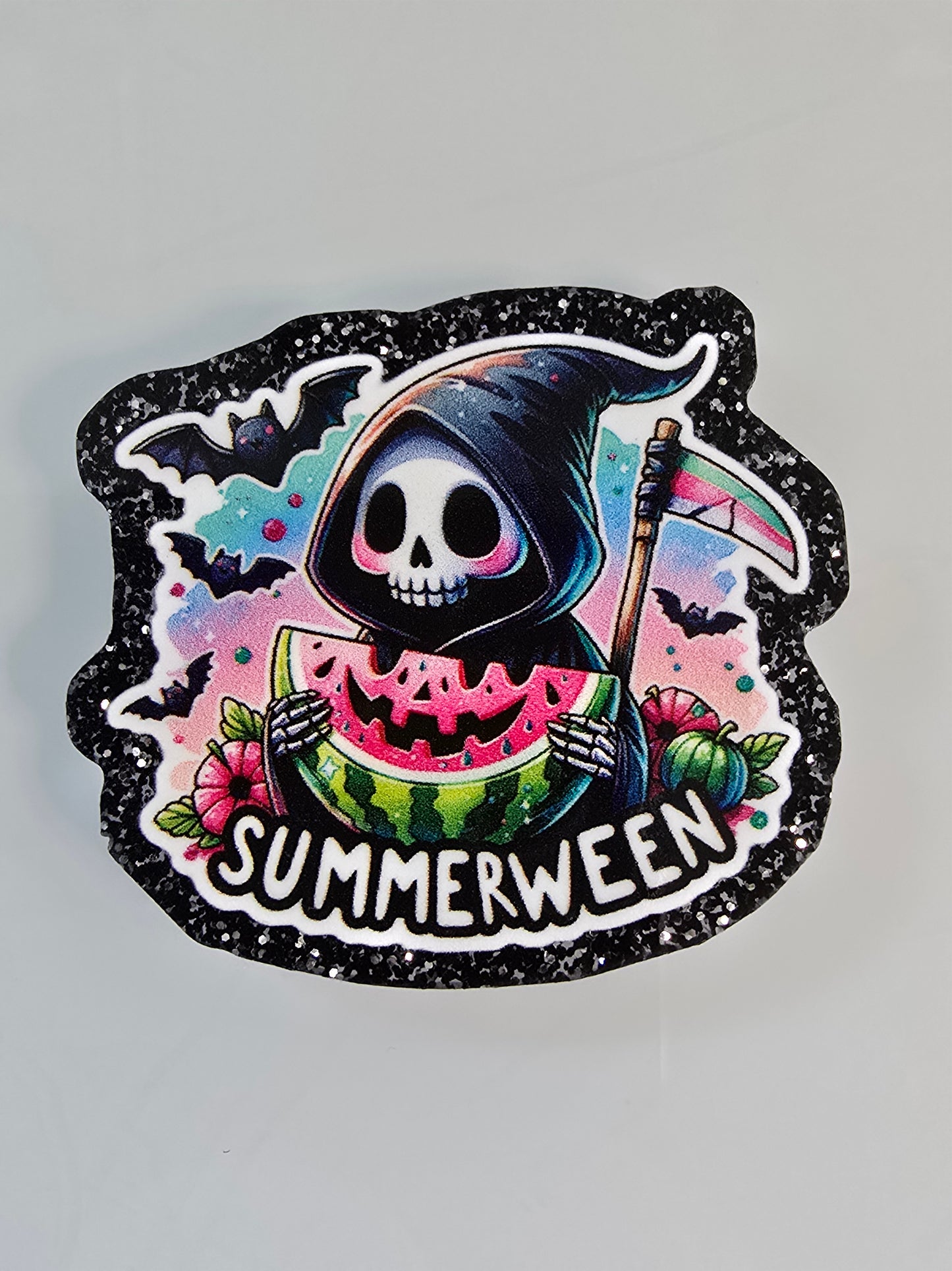 Acrylic Glitter Flatbacks- Summerween