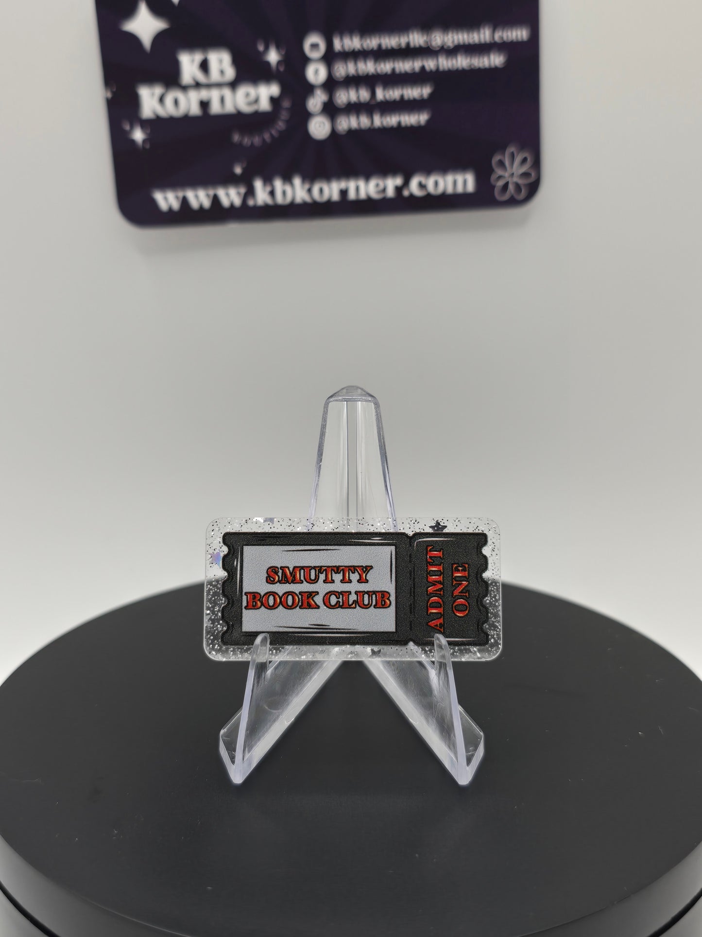 Acrylic Glitter Flatbacks- Smutty Book Club