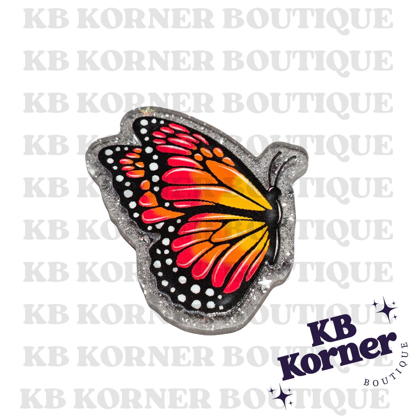 🦋 Acrylic Glitter Flatbacks- Butterfly 🦋