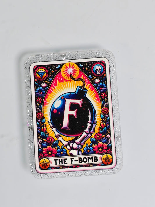 Acrylic Glitter Flatbacks- The F Bomb