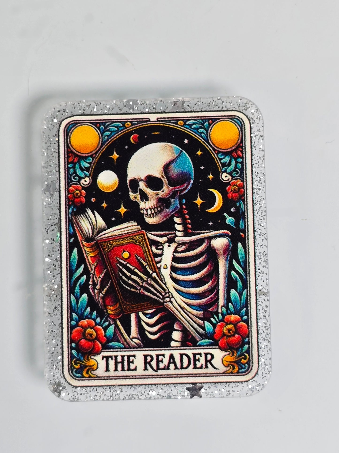 Acrylic Glitter Flatbacks- The Reader