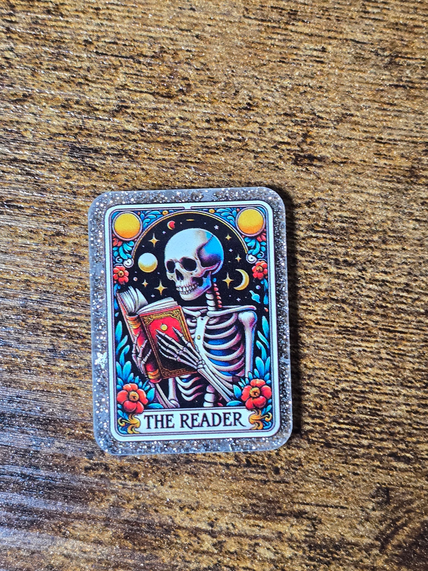 Acrylic Glitter Flatbacks- The Reader