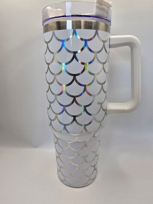 White Mermaid 40 oz Tumbler