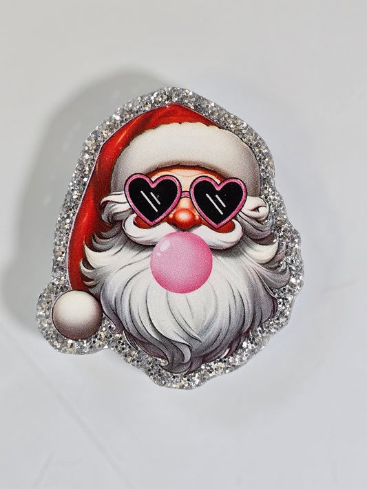 Acrylic Glitter Flatbacks - Sassy Santa
