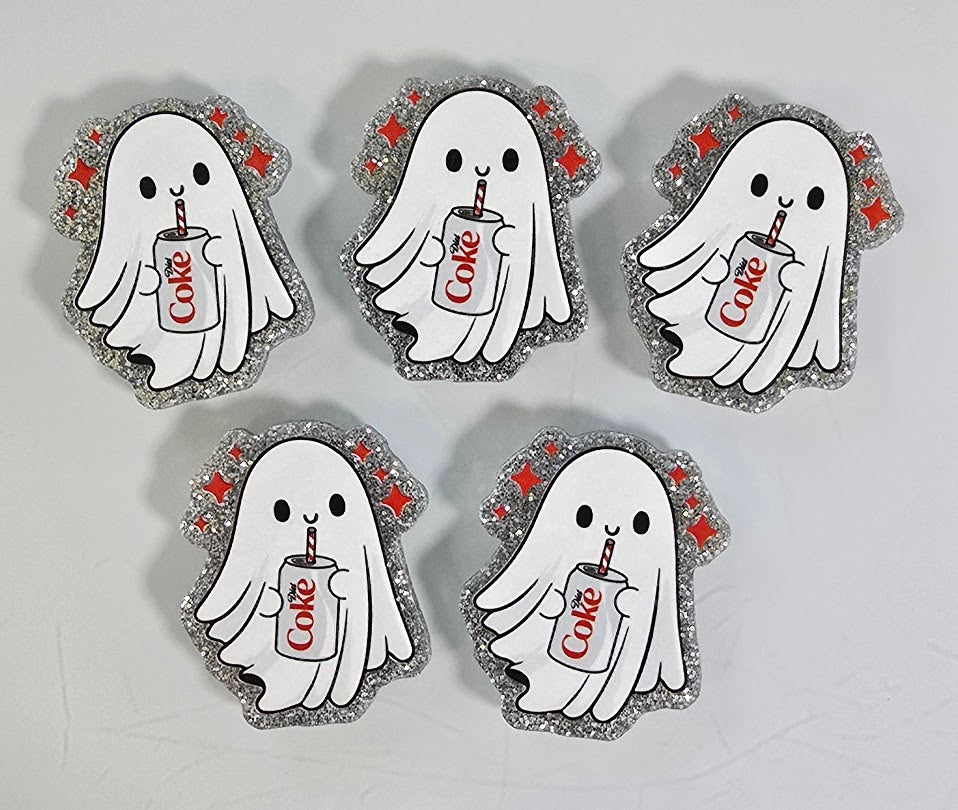 Acrylic Glitter Flatbacks - Soda Ghost