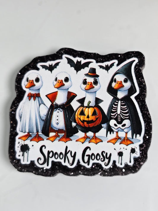 Acrylic Glitter Flatbacks - Spooky Goosy