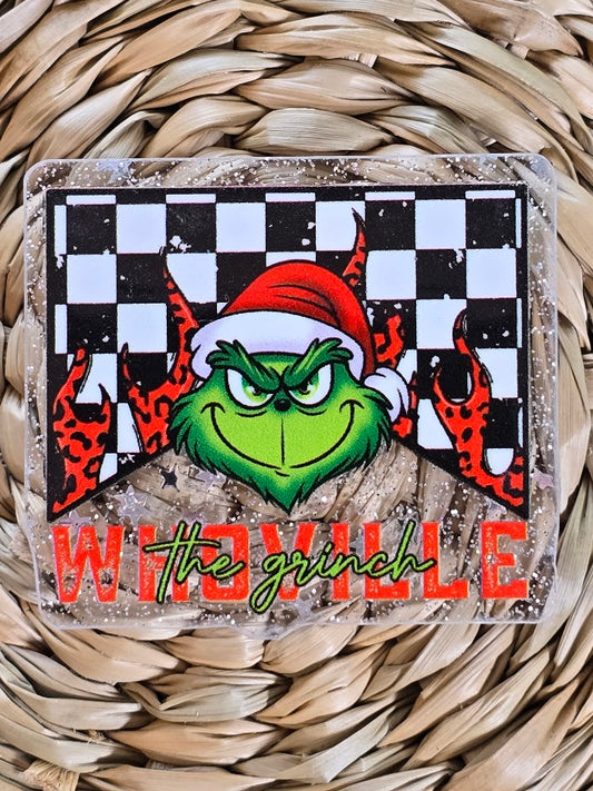 Acrylic Glitter Flatbacks - The Grinch
